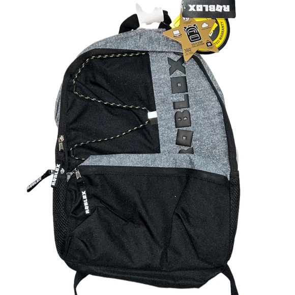 LICENSED Bioworld ROBLOX Black Gray Logo Laptop Backpack Bag - Picture 7 of 10